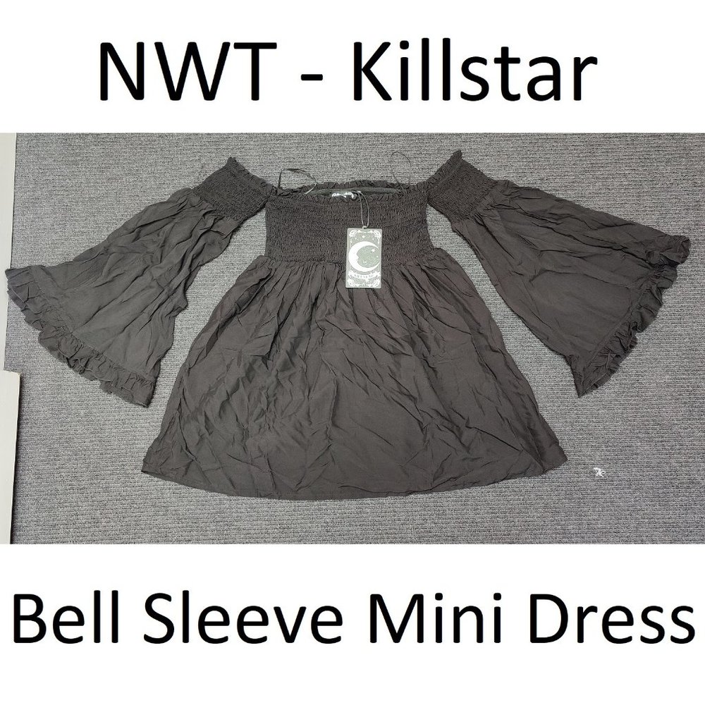NWT Killstar Bell Sleeve Off-shoulder Mini Dress